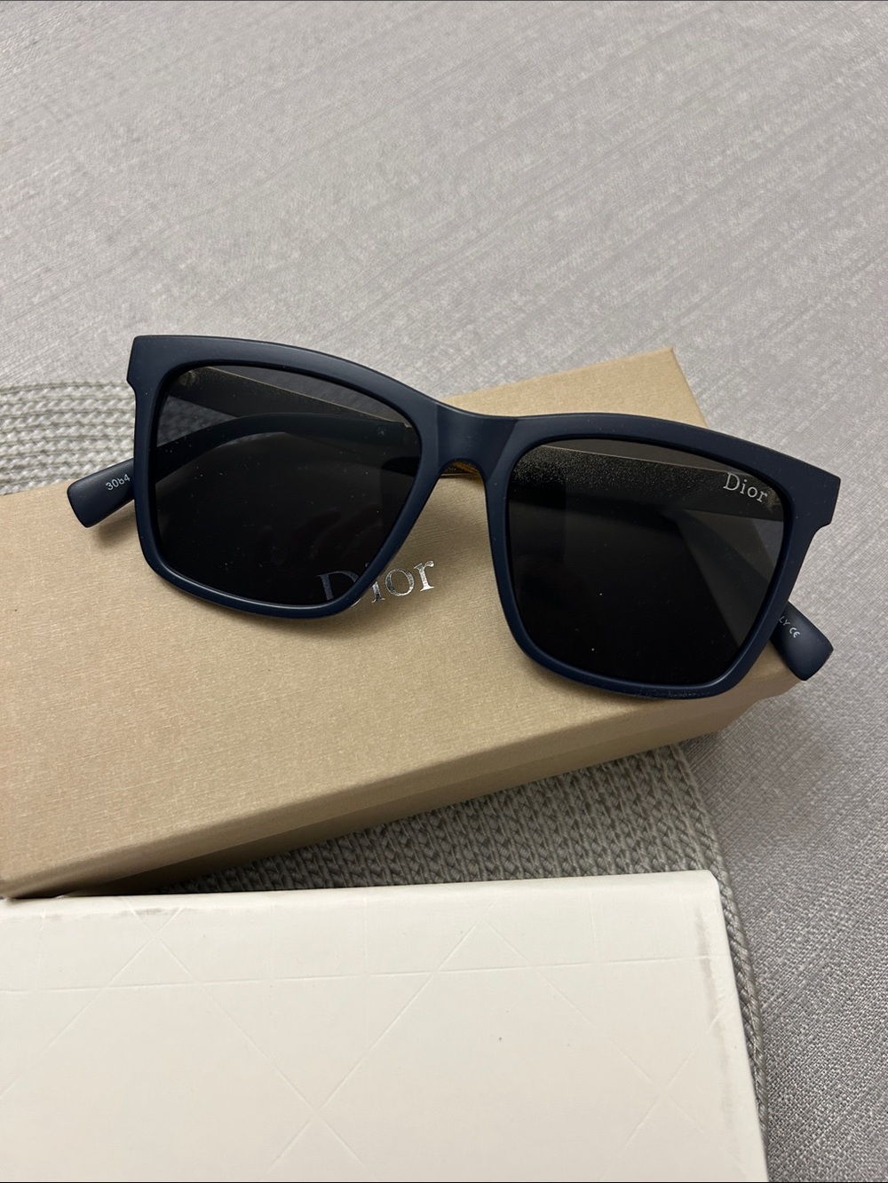 Dior Matte Navy Frame Sunglasses with Black Lenses